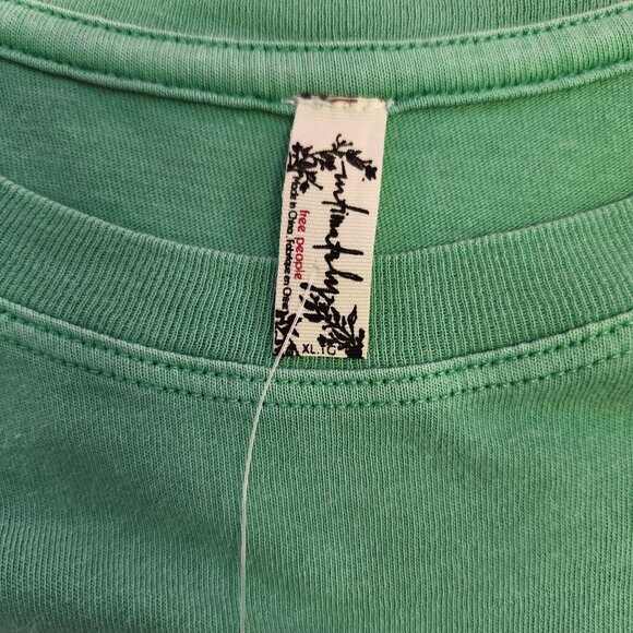 Free People Women's XL Green Short Sleeve Bodysuit 2181 - Picture 4 of 12